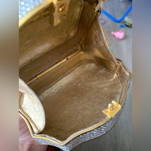 Authentic Judith Leiber Fullbead Minaudiere Evening Clutch Shoulder Crossbody - Picture 15 of 16